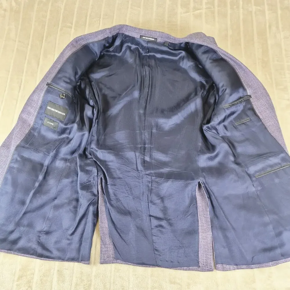 Emporio Armani Purple Iridescent G Line Blazer Sport Coat Sz 48R 2-Button Jacket